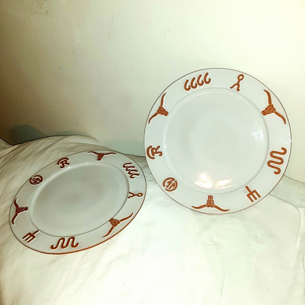 Frankoma Plates UT Bone Longhorn 2 Dinner Plat